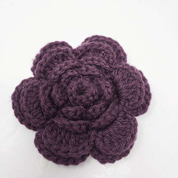 $5/$20 Red Knit Beanie w/Detachable Purple Flower - Picture 3 of 5